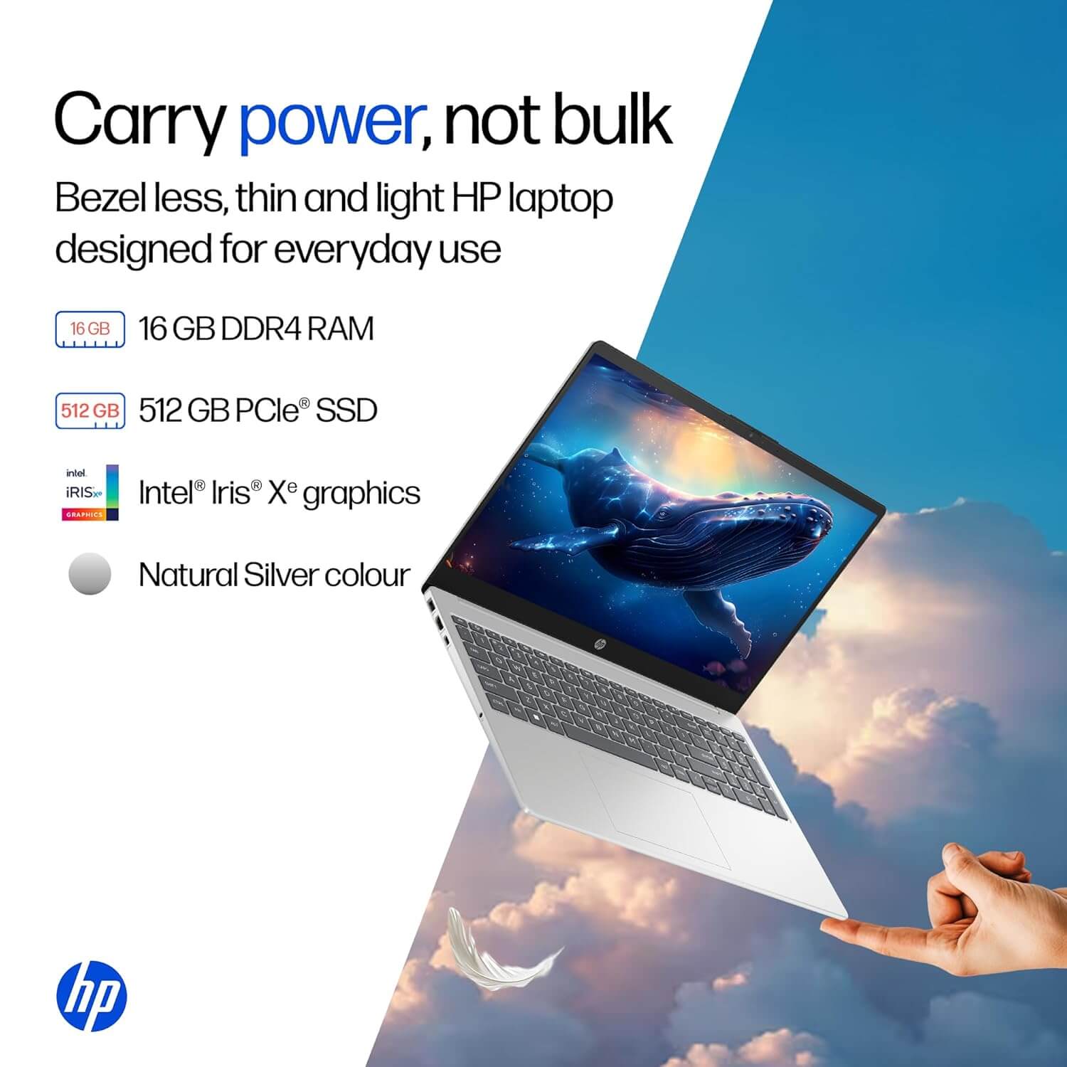 HP 15, 13th Gen Intel Core i5-1335U (16GB DDR4,512GB SSD) FHD, Anti-Glare,Micro-Edge, 15.6''