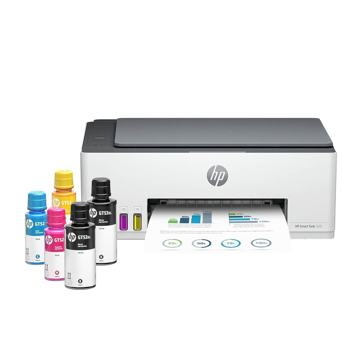 HP Smart Tank 520 All-in-One Colour Printer | 1 Extra Black Ink Bottle | 1+1 Year Extended Warranty on Registration