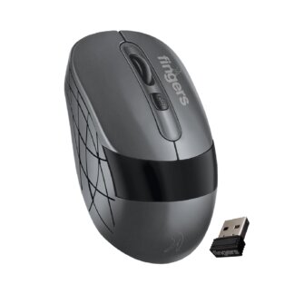 FINGERS AeroGrip Nova Wireless Mouse - 3-in-1 (USB Receiver + Bluetooth + Rechargeable)